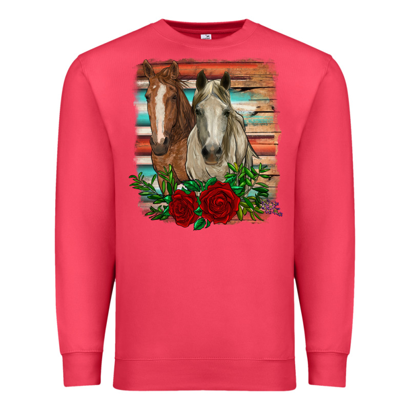 Horses With Roses Premium Sweatshirt by RanaPortraitStore | Teevron