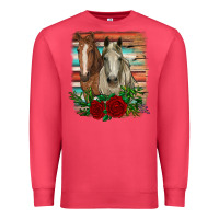 Cardinal horses with roses Premium Sweatshirt - RanaPortraitStore