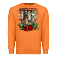 Carrot horses with roses Premium Sweatshirt - RanaPortraitStore