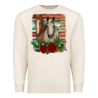 Sandshell horses with roses Premium Sweatshirt - RanaPortraitStore