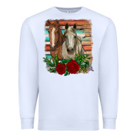 White horses with roses Premium Sweatshirt - RanaPortraitStore