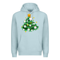 Blue Mist Christmas tree with teeth Premium Hoodie - AdoDesignShop