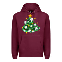 Burgundy Christmas tree with teeth Premium Hoodie - AdoDesignShop