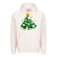 Pale Pink Christmas tree with teeth Premium Hoodie - AdoDesignShop