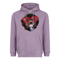 Lavender havanese dog with love glasses Heavyweight Hoodie - RanaPortraitStore