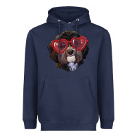 Navy havanese dog with love glasses Heavyweight Hoodie - RanaPortraitStore