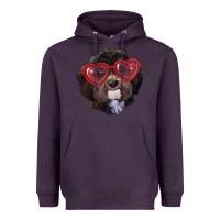 Plum havanese dog with love glasses Heavyweight Hoodie - RanaPortraitStore