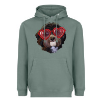 Sage havanese dog with love glasses Heavyweight Hoodie - RanaPortraitStore