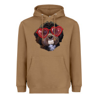 Toasted Coconut havanese dog with love glasses Heavyweight Hoodie - RanaPortraitStore