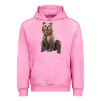 Fuchsia Pink bear Urban Hoodie - Artiststas