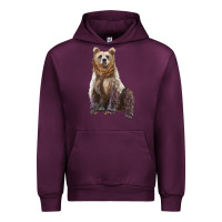 Mauve Wine bear Urban Hoodie - Artiststas