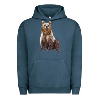 Pigment Midnight Navy bear Urban Hoodie - Artiststas
