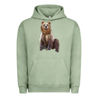 Pigment Oil Green bear Urban Hoodie - Artiststas