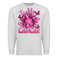 Dove Grey Tackle Cancer with Sunflower Premium Sweatshirt - texasbilliewilder
