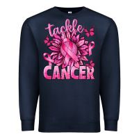 Navy Tackle Cancer with Sunflower Premium Sweatshirt - texasbilliewilder
