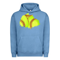 Pigment Pebble Blue softball patch Urban Hoodie - AdoDesignShop