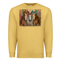 Antique Gold horses with bandanas Premium Sweatshirt - RanaPortraitStore