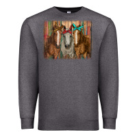 Charcoal Heather horses with bandanas Premium Sweatshirt - RanaPortraitStore