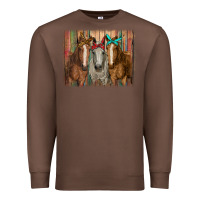 Chestnut horses with bandanas Premium Sweatshirt - RanaPortraitStore