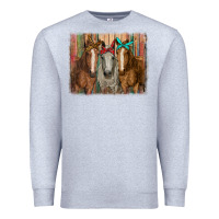 Heather Grey horses with bandanas Premium Sweatshirt - RanaPortraitStore