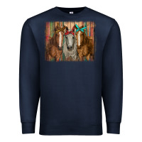 Navy horses with bandanas Premium Sweatshirt - RanaPortraitStore