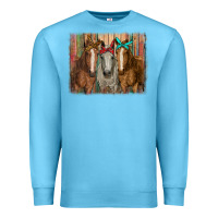 Ocean Blue horses with bandanas Premium Sweatshirt - RanaPortraitStore