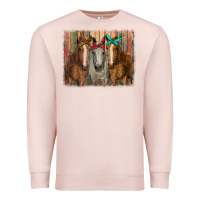 Pale Pink horses with bandanas Premium Sweatshirt - RanaPortraitStore