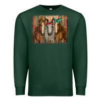 Sports Green horses with bandanas Premium Sweatshirt - RanaPortraitStore