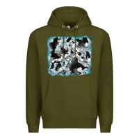 Army Green cowhide glitter leather background Premium Hoodie - RanaPortraitStore