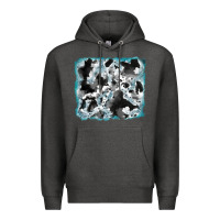 Charcoal Heather cowhide glitter leather background Premium Hoodie - RanaPortraitStore