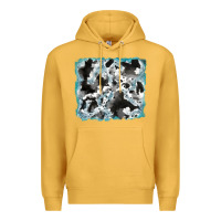 Mustard cowhide glitter leather background Premium Hoodie - RanaPortraitStore