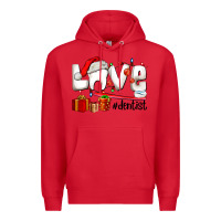 Red Christmas love  dentist Premium Hoodie - AdoDesignShop