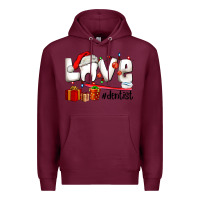 Burgundy Christmas love  dentist Premium Hoodie - AdoDesignShop