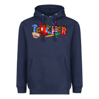 Navy American teacher Heavyweight Hoodie - texasbilliewilder