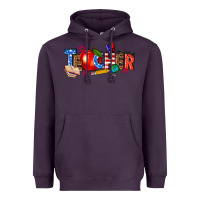 Plum American teacher Heavyweight Hoodie - texasbilliewilder