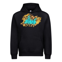 Black glitter leopard turquoise patch Urban Hoodie - AdoDesignShop