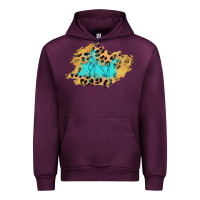 Mauve Wine glitter leopard turquoise patch Urban Hoodie - AdoDesignShop