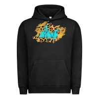 Pigment Black glitter leopard turquoise patch Urban Hoodie - AdoDesignShop