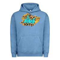 Pigment Pebble Blue glitter leopard turquoise patch Urban Hoodie - AdoDesignShop