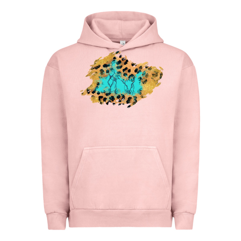 Glitter Leopard Turquoise Patch Urban Hoodie by AdoDesignShop | Teevron