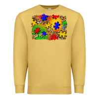 Antique Gold autism background Premium Sweatshirt - Zillion Design Studio
