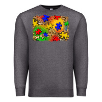 Charcoal Heather autism background Premium Sweatshirt - Zillion Design Studio