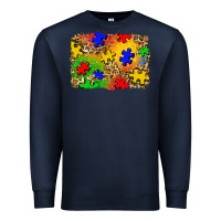 Navy autism background Premium Sweatshirt - Zillion Design Studio