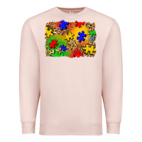 Pale Pink autism background Premium Sweatshirt - Zillion Design Studio