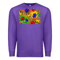 Purple autism background Premium Sweatshirt - Zillion Design Studio
