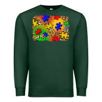 Sports Green autism background Premium Sweatshirt - Zillion Design Studio