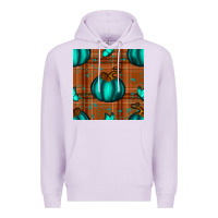 Lilac turquoise pumpkin plaid seamless pattern Premium Hoodie - BundleAndBundleShop