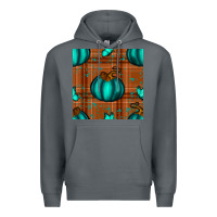 Rock turquoise pumpkin plaid seamless pattern Premium Hoodie - BundleAndBundleShop