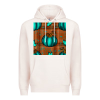 Pale Pink turquoise pumpkin plaid seamless pattern Premium Hoodie - BundleAndBundleShop