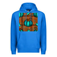 True Royal turquoise pumpkin plaid seamless pattern Premium Hoodie - BundleAndBundleShop